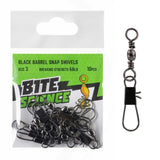 Bite Science Swivels Black Barrel Snap