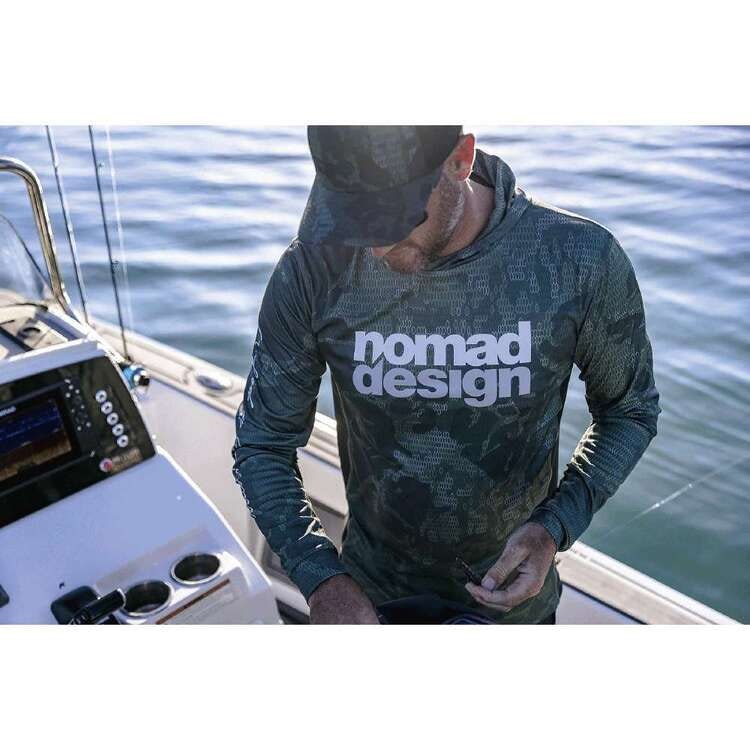 Nomad Tech Fishing Shirt Hooded - Khaki Camo Splice