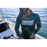 Nomad Tech Fishing Shirt Hooded - Khaki Camo Splice