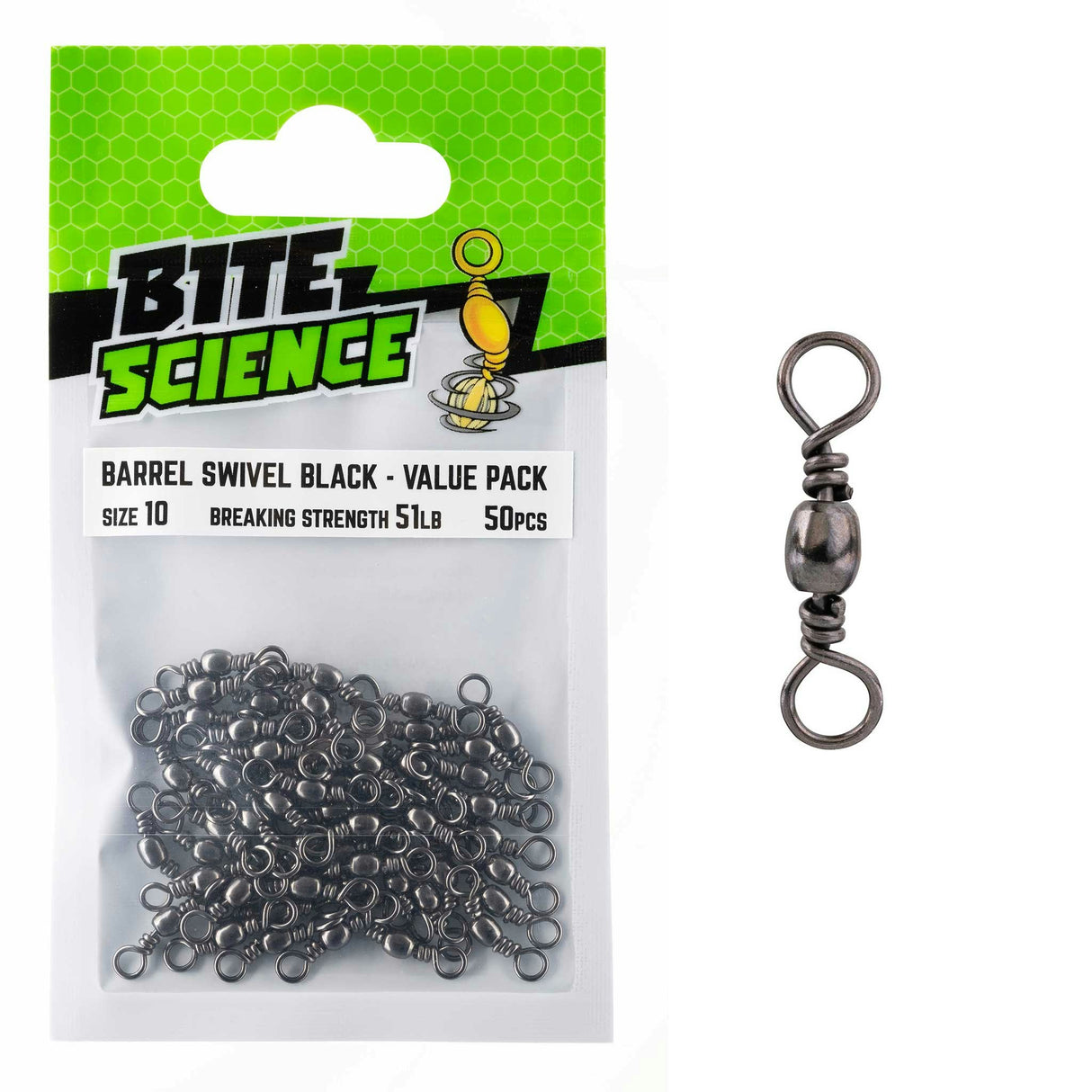 Bite Science Swivels Black Barrel