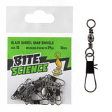 Bite Science Swivels Black Barrel Snap