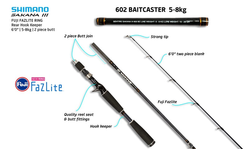 Shimano Sakana 3 Rod Baitcast Rod Series