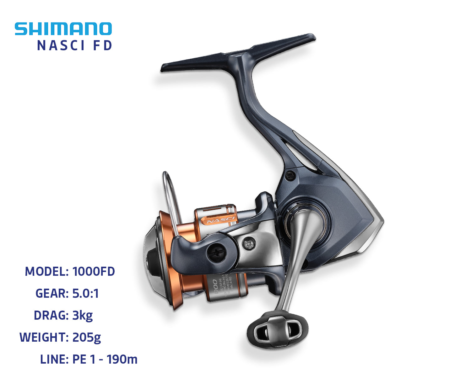 reel shimano nasci 1000 FD Equipped with smooth rotation performance and toughness of higher Shimano 21 NASCI Fishing Reel