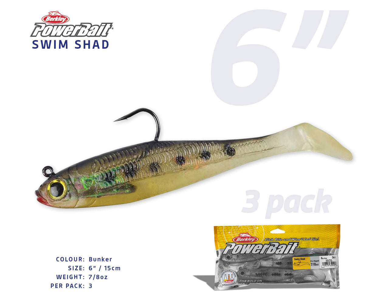Berkley Powerbait 6" Swim Shad Soft Plastics