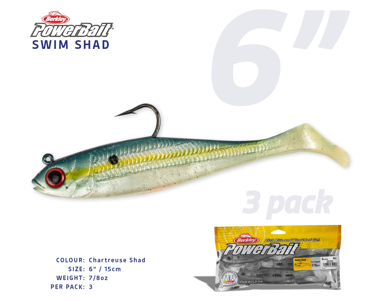 Berkley Powerbait 6" Swim Shad Soft Plastics