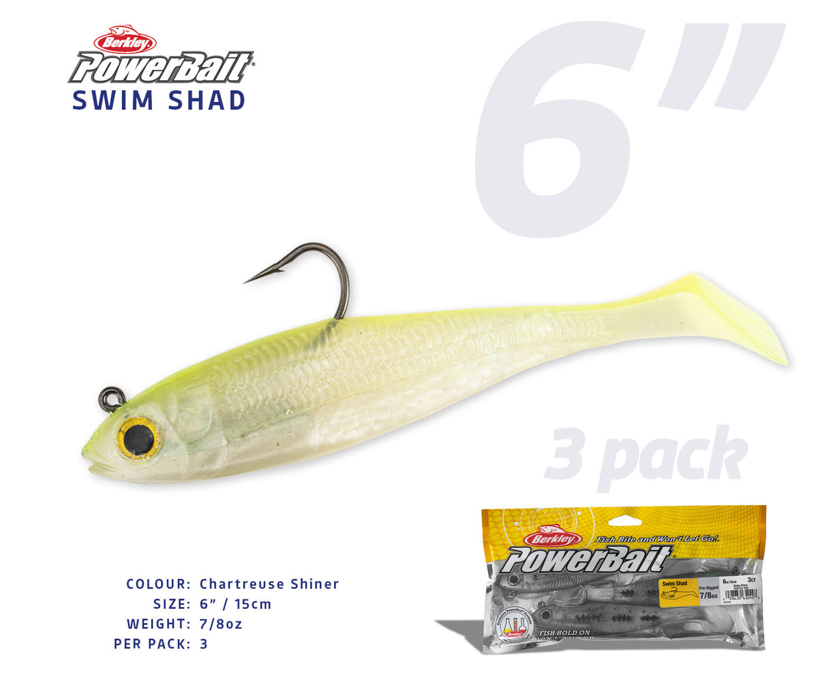 Berkley Powerbait 6" Swim Shad Soft Plastics