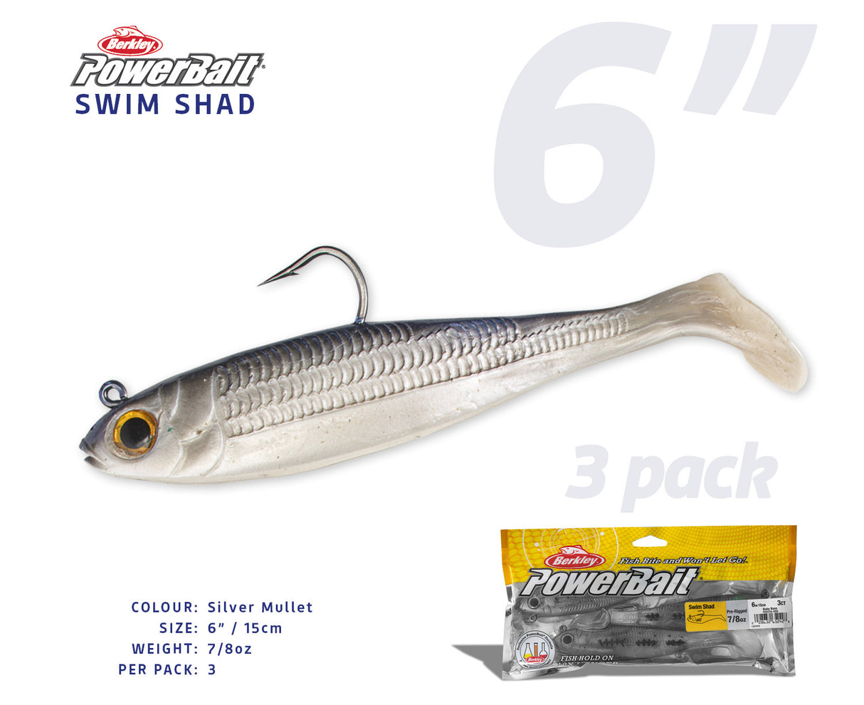 Berkley Powerbait 6" Swim Shad Soft Plastics