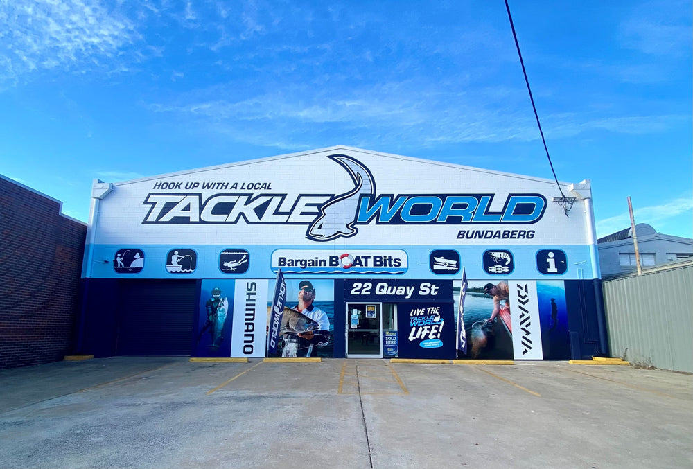 Tackle World Bundaberg store front at 22 Quay Street, Bundaberg, Queensland